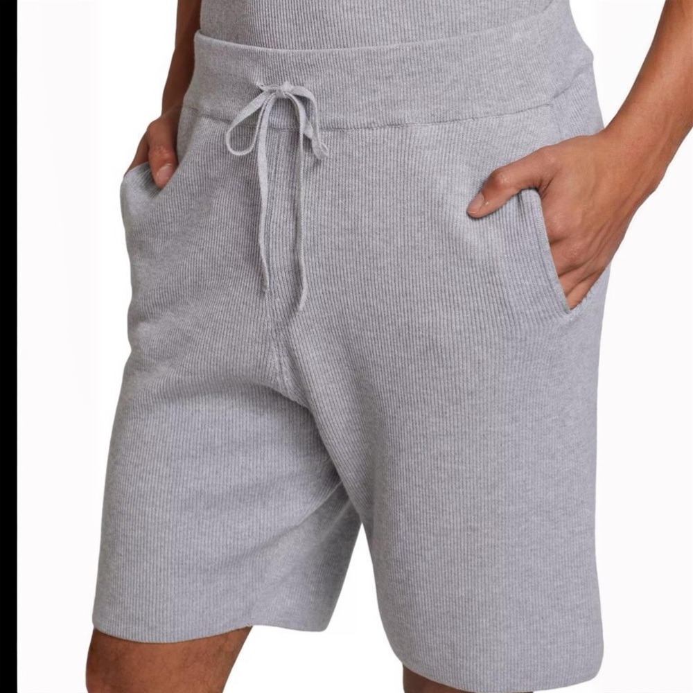Saks Fifth Avenue Men’s S/P Rib Knit Cotton Shorts Drawstring Italy - Picture 2 of 11